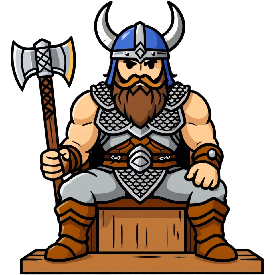 Viking warrior sitting on a throne emoji