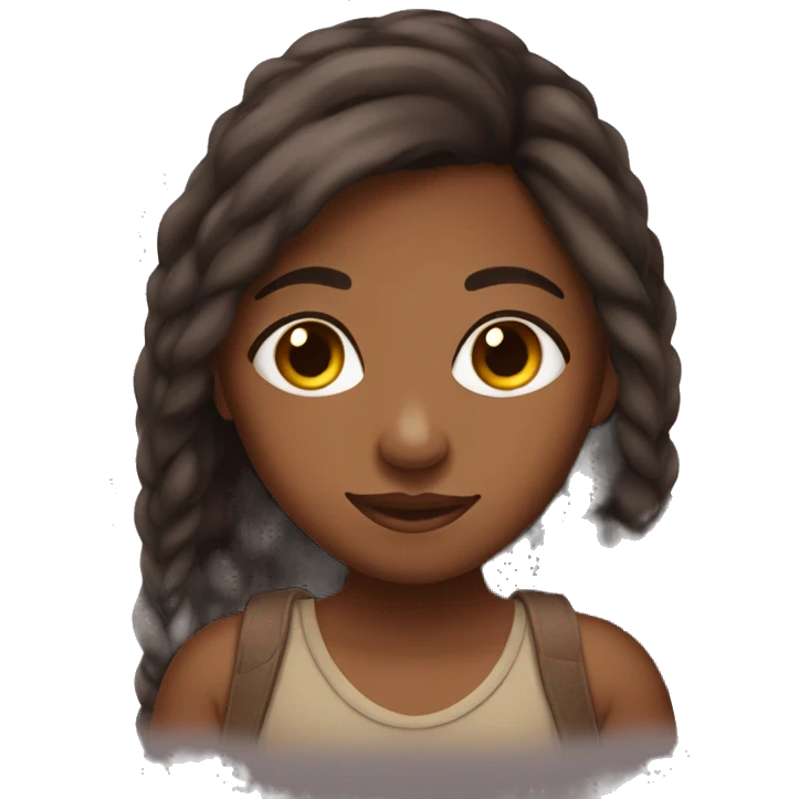Cozy Brown skin girl with long back hair emoji