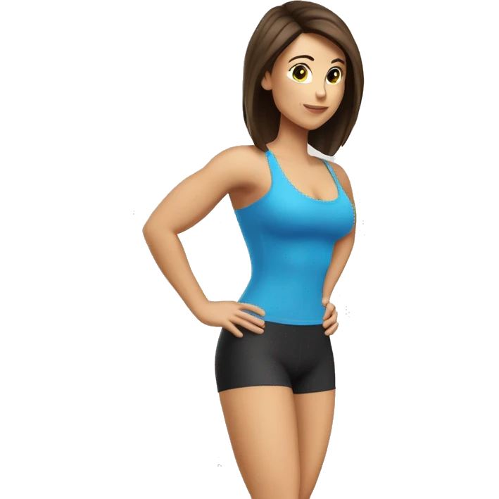 Woman glute muscles, fit Caucasian woman, brunette emoji