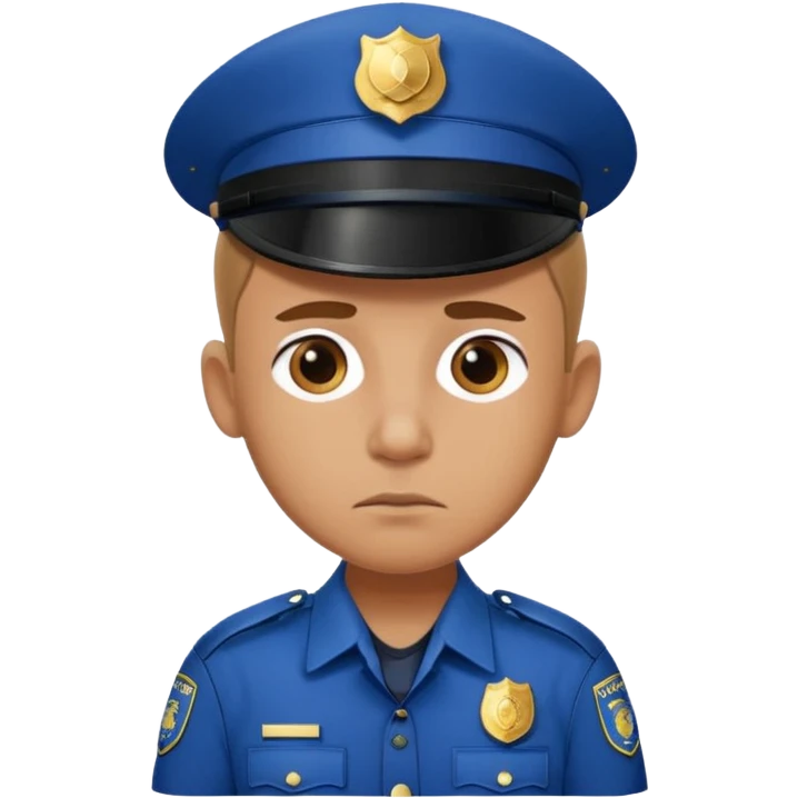 A sad police officer with one ear emoji