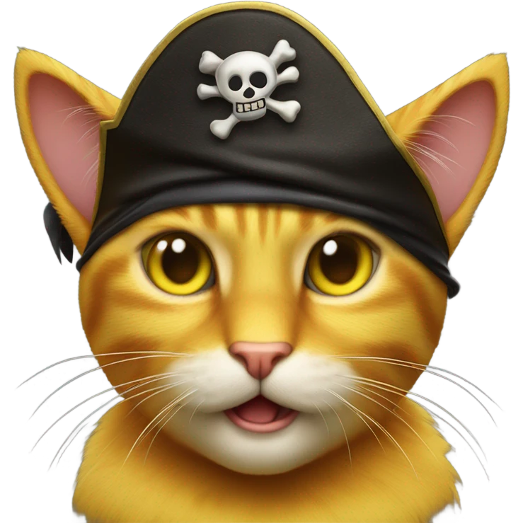 yellow pirate cat with eye patch emoji