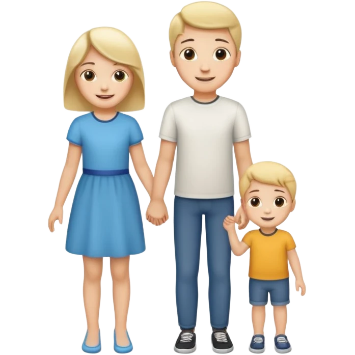 holding hands with kids emoji