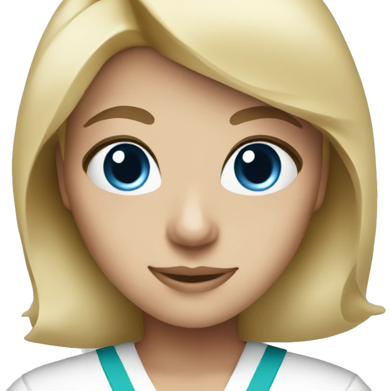 female blue eyes blonde nurse emoji
