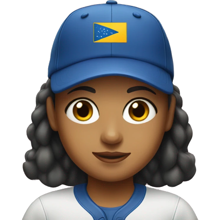 South American girl in baseball cap emoji