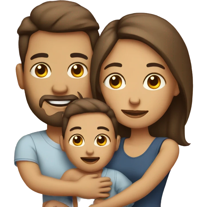 Parents with baby love emoji