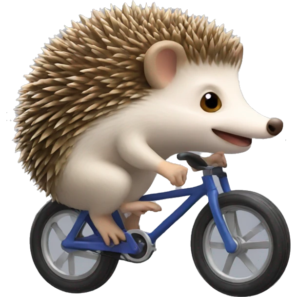 Hedgehog riding uni cycle emoji