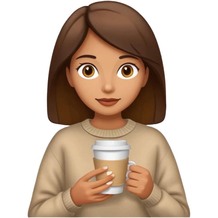 woman, hold a take away cup of coffee emoji