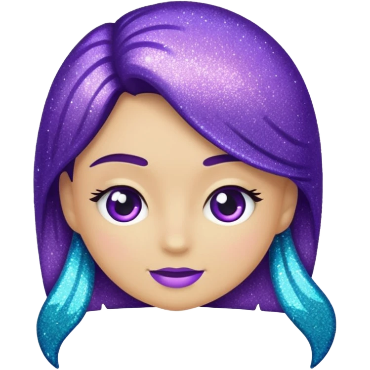 Glitter Roxo e Ciano Seta emoji