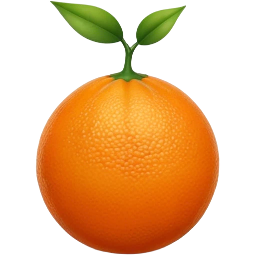 Fruit du démon orange avec des reliefs et une queue verte sur le dessus emoji