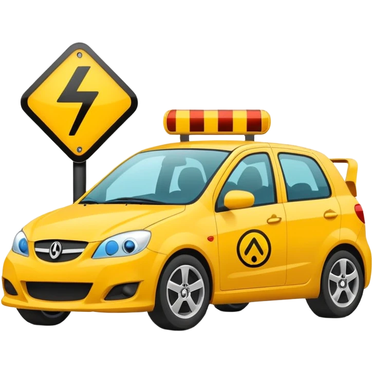 Emoji-style illustration of Speed harmonisation and hazard warning system, flat vector look, bold outlines, minimal details, no background. emoji