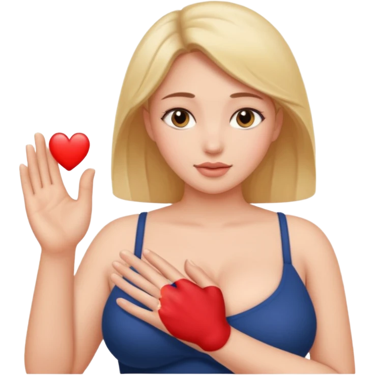 Sexy girl big breasts man touching her breasts emoji