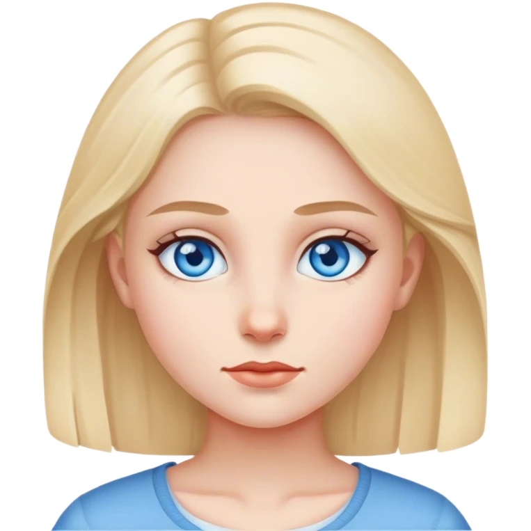 realistic portrait of girl blue eyes  emoji