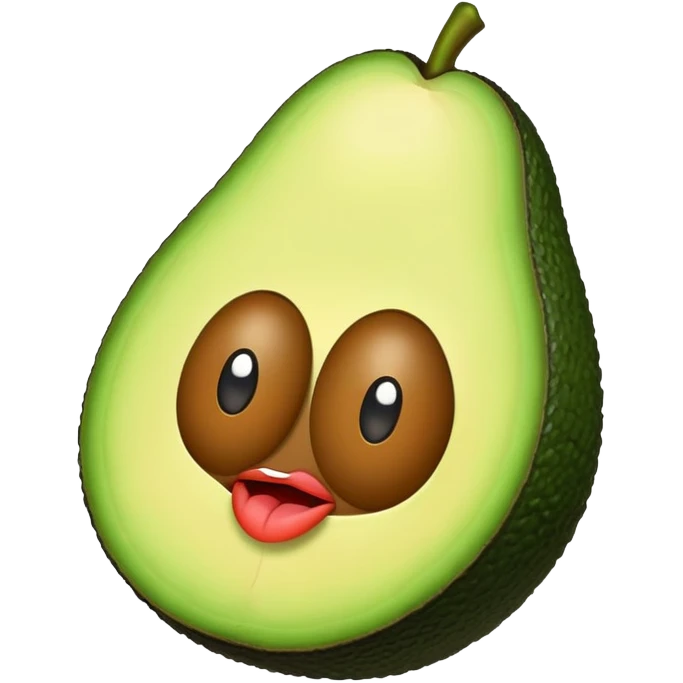 Avocado with big lips emoji