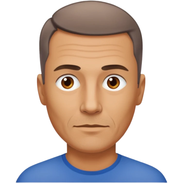 hombre, 50 años pelo poco rapado delgado emoji