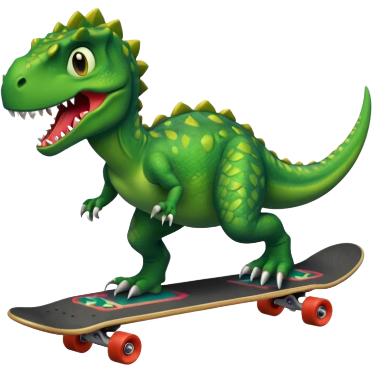 Dinosaur on a skateboard emoji