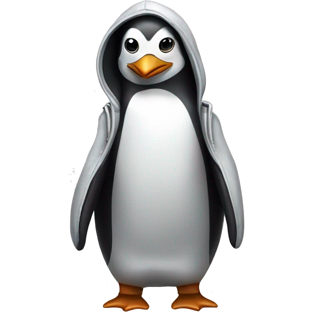 a penguin wearing a hoodie￼ emoji