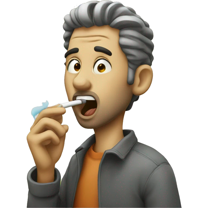Man eating a vape emoji