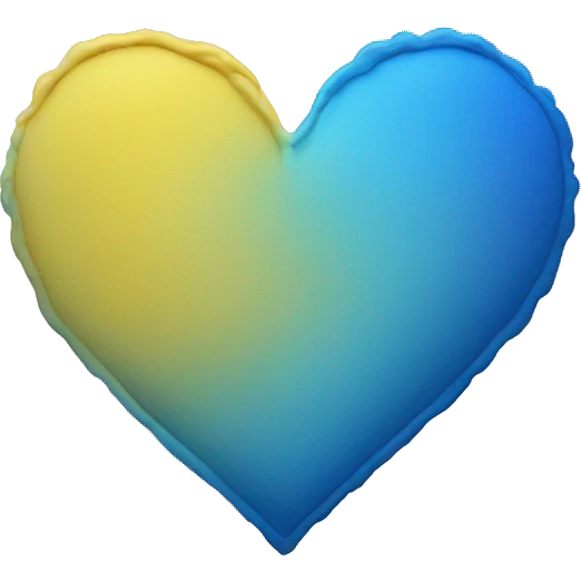 Yellow and blue ombré heart emoji