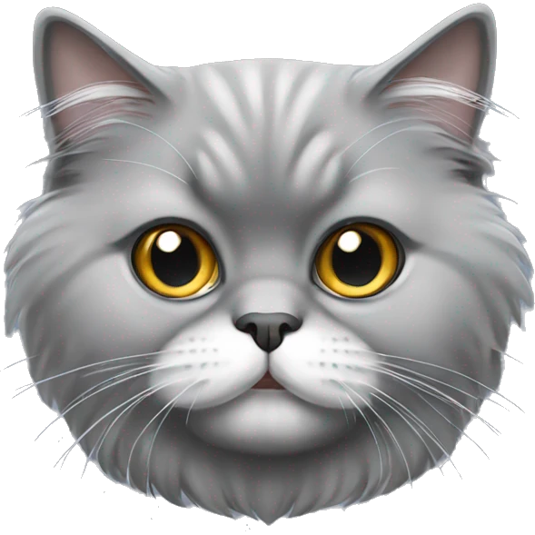 gray persian cat with white mustache emoji