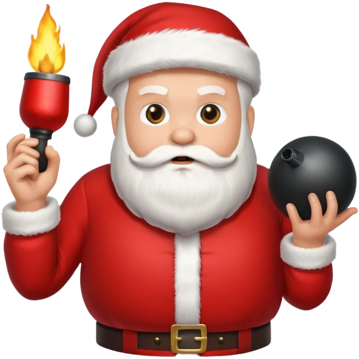 Santa holding a bomb emoji