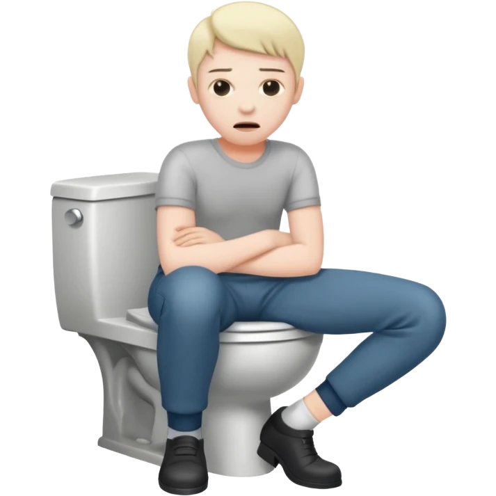 Pooping on a toilet with pants down  emoji