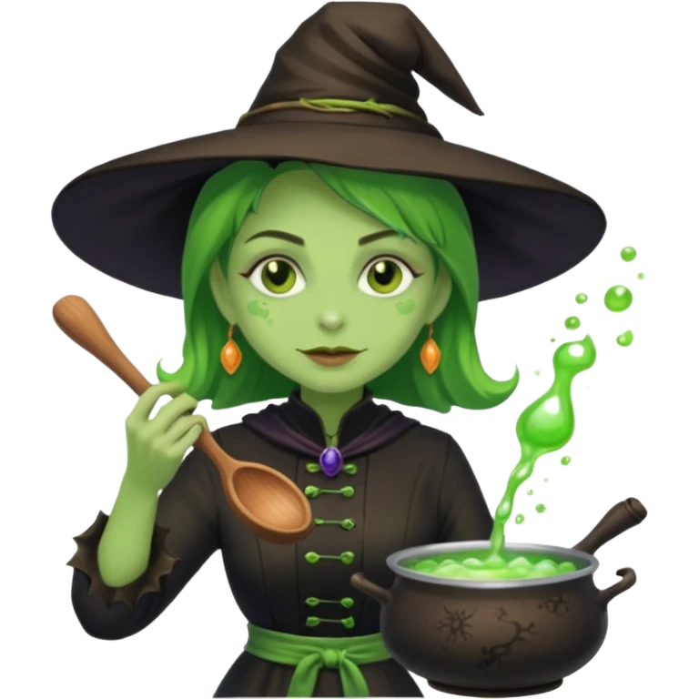 green witch cooking potion emoji