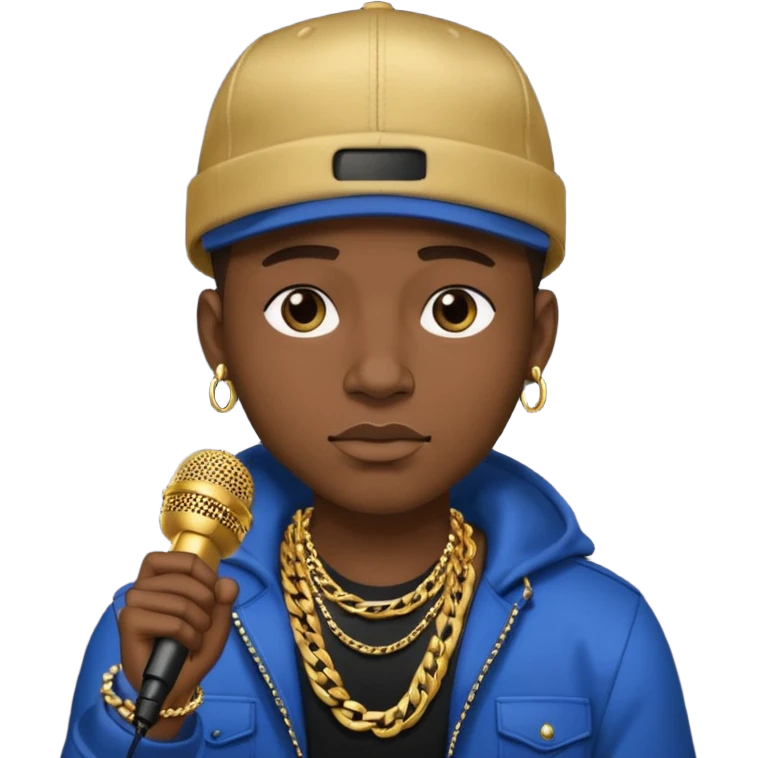 rapper man with microphone emoji