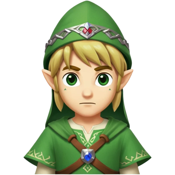 Link from Legend of Zelda with his green tunic and pointy hat emoji