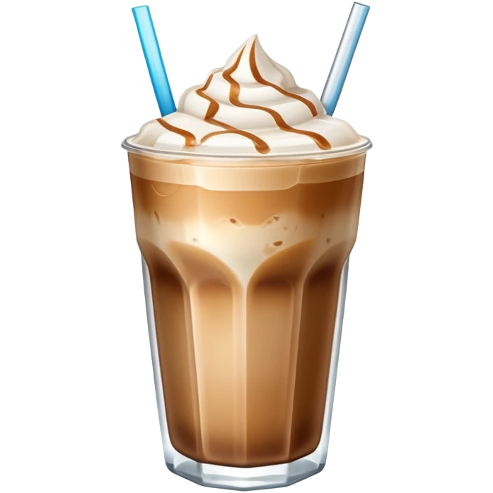 Ice latte with ice cubes without the cream emoji
