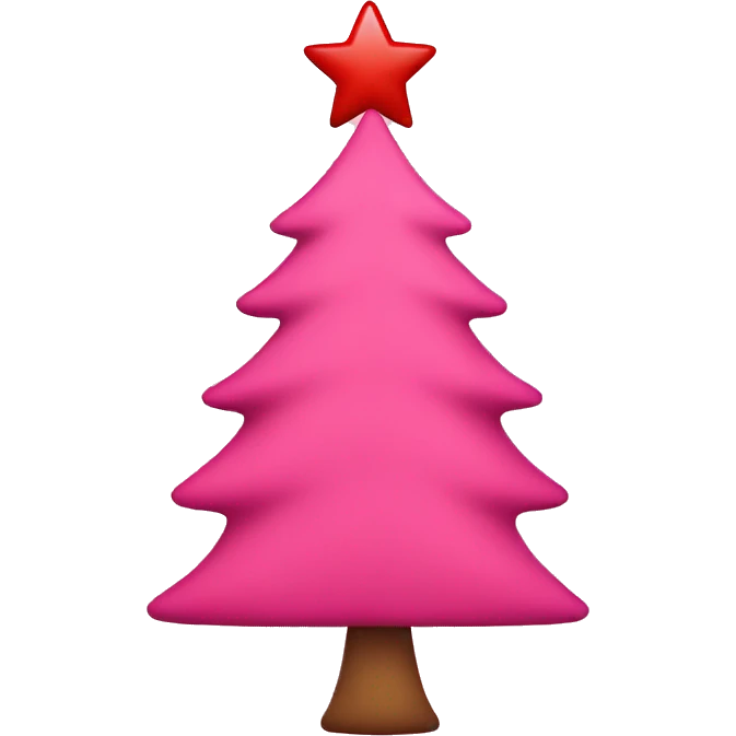pink christmas tree with red star emoji