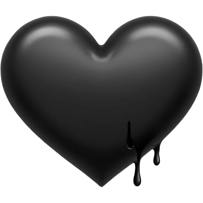 black ink heart emoji, blob, isolated on white background, grunge, like pen stroke, flat emoji