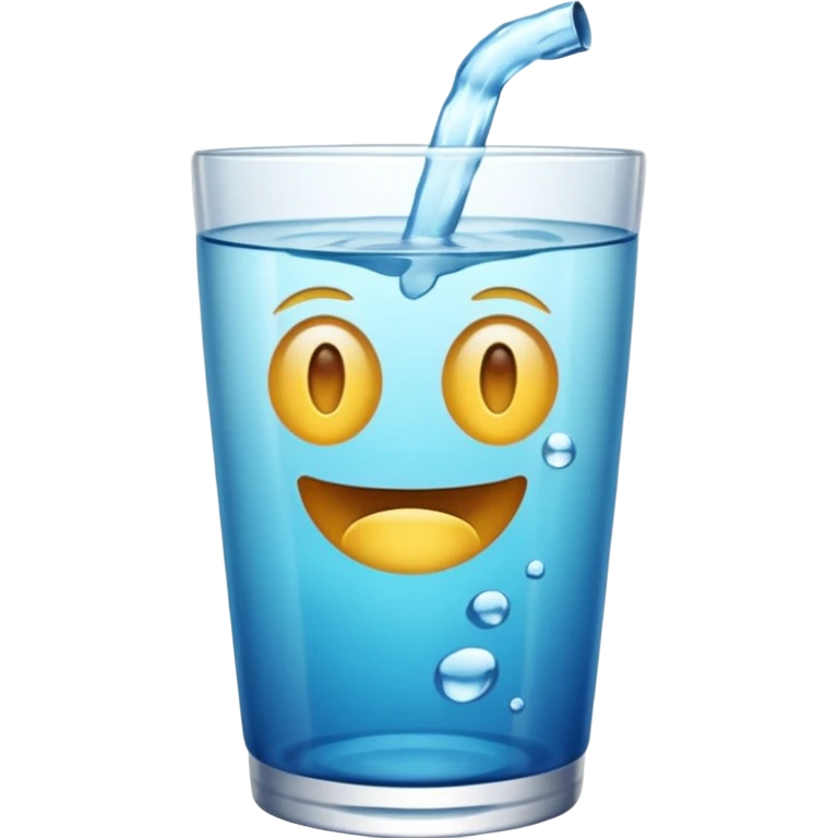 Copo de água – um copo transparente cheio de água cristalina, estilo emoji realista/cartoon. emoji