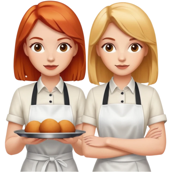 Red head and blonde girl servers  emoji