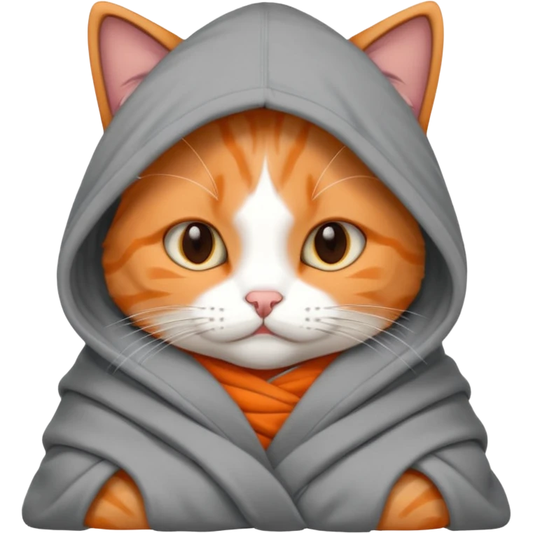 Cozy cat in blanket and hoodie  emoji