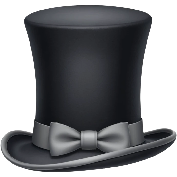 black top hat with gray ribbon emoji
