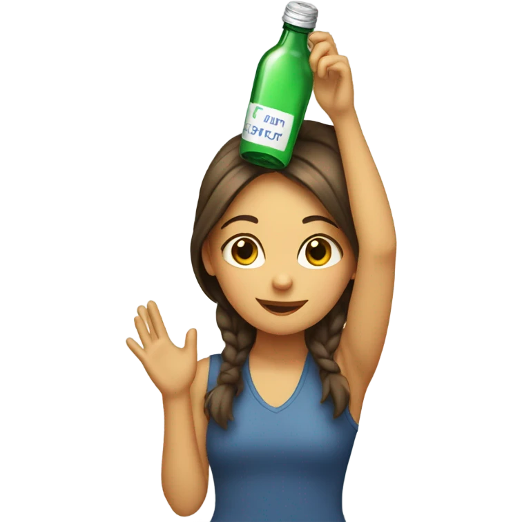 Girl with bottle on her head emoji