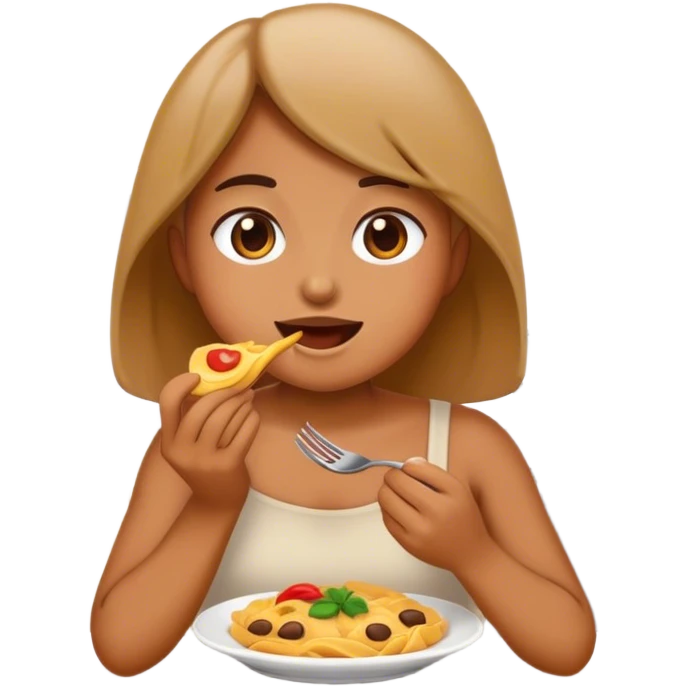 Emoji eating the food in the kitchen  emoji