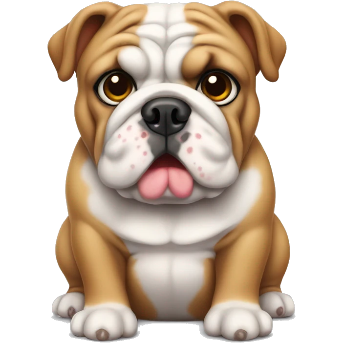 Cute English bulldog fat emoji