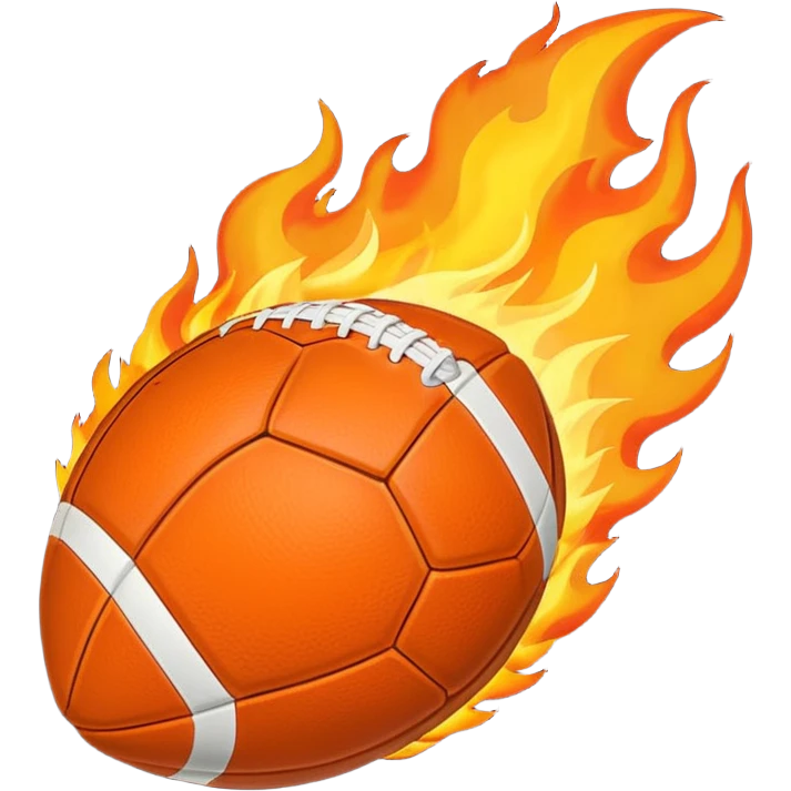 a flaming footblal emoji