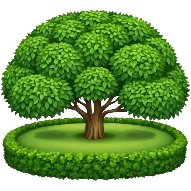 round shrubs in a large, spacious garden emoji