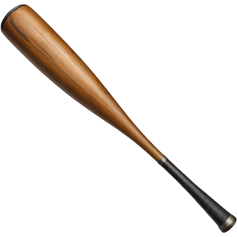 old thick wooden baseball bat, worn and scratched emoji