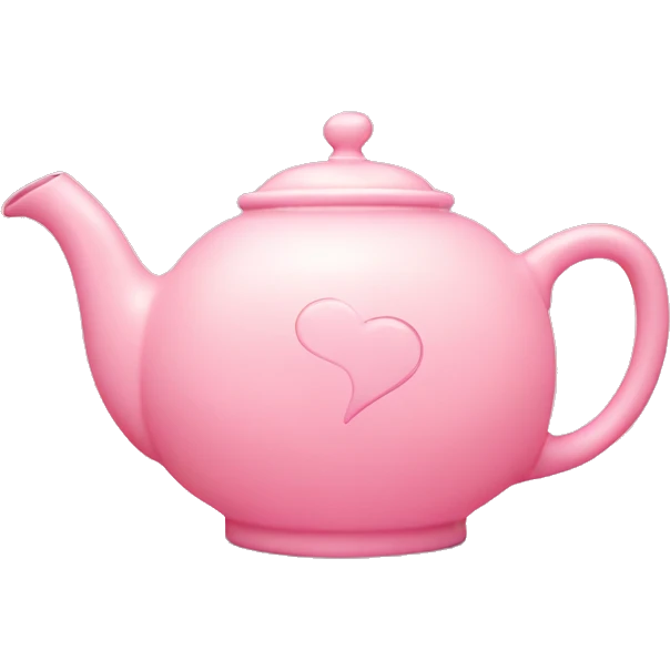 Pastel Pink Teapot "A pastel pink teapot with a glowing finish, steam rising in the shape of hearts, and sparkling details on the handle and spout." emoji
