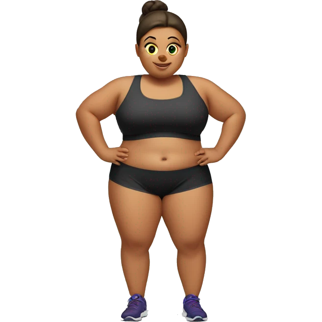 Chubby girl workout emoji