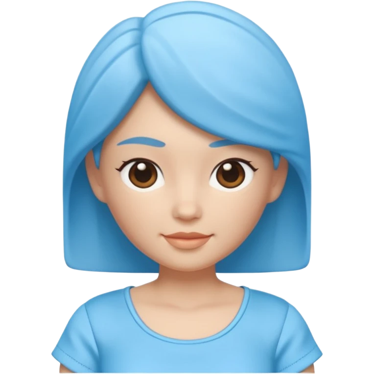A 3D cartoon sky-blue women’s top with light fabric folds and soft shading, casual style, Memoji-style rendering. emoji