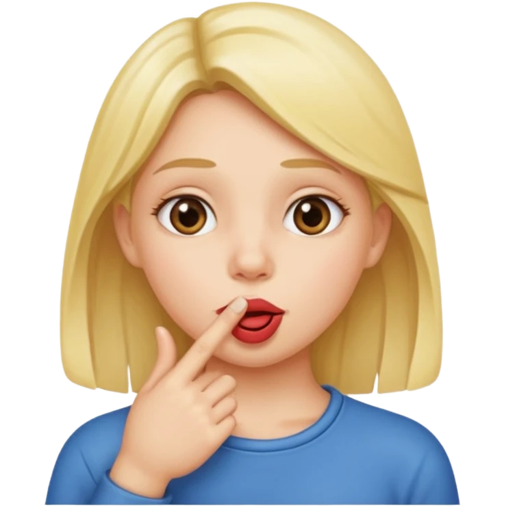 chica con dedo en la boca coqueto emoji