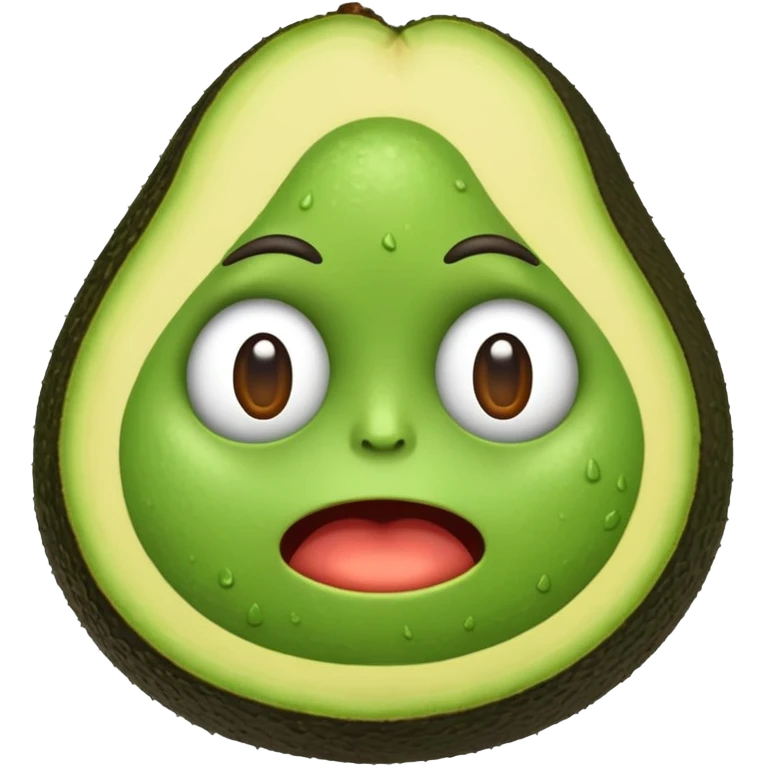 Emoji of a stressed-out avocado 🥑 trying to pay online bills with tiny arms. emoji