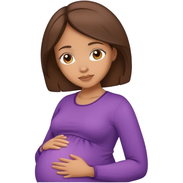 Lightskin girl with brown hair pregnant  emoji