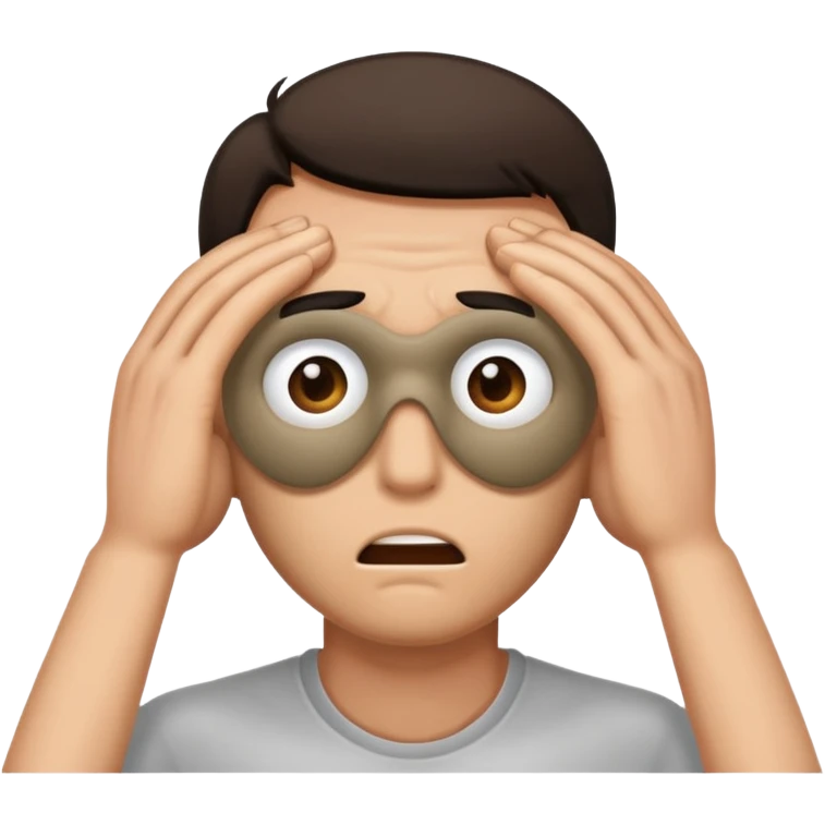 Man with shadow covering eyes and he’s scared emoji