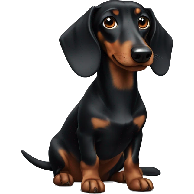 Black dachshund  emoji