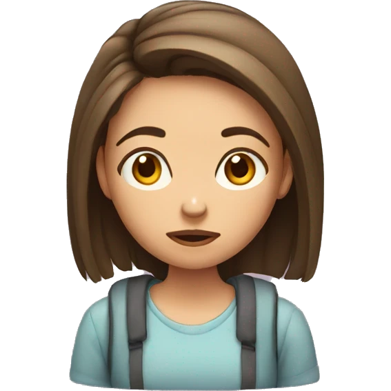 girl with bored face emoji